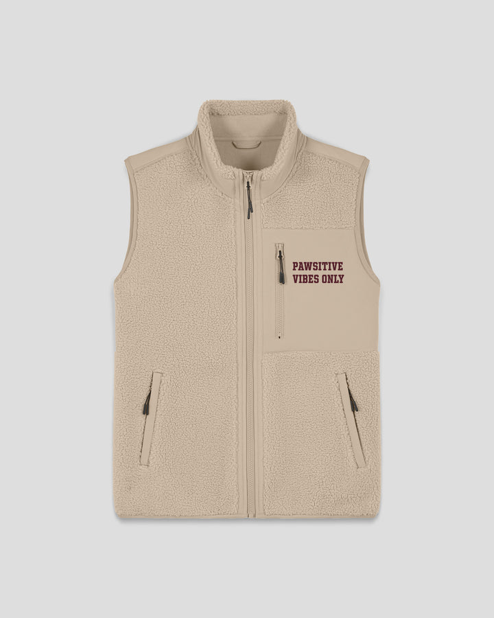 PAWSONAL TRAINER | PAWSITIVE VIBES ONLY fleece sherpa vest
