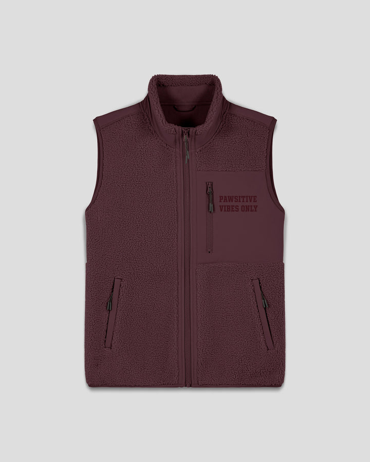 PAWSONAL TRAINER | PAWSITIVE VIBES ONLY fleece sherpa vest