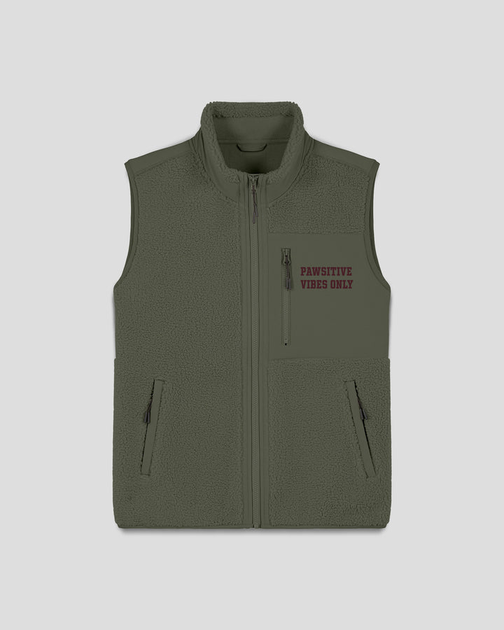 PAWSONAL TRAINER | PAWSITIVE VIBES ONLY fleece sherpa vest