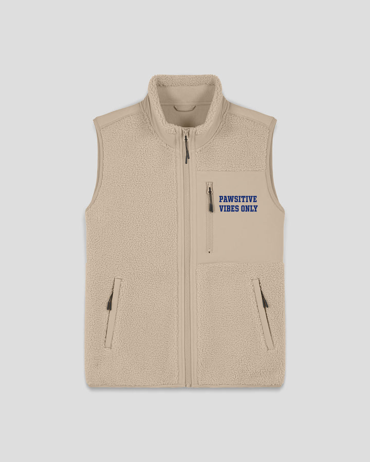 PAWSONAL TRAINER | PAWSITIVE VIBES ONLY fleece sherpa vest