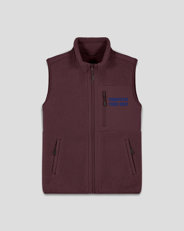 PAWSONAL TRAINER | PAWSITIVE VIBES ONLY fleece sherpa vest