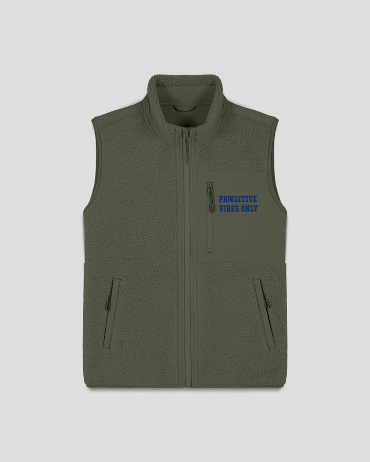 PAWSONAL TRAINER | PAWSITIVE VIBES ONLY fleece sherpa vest