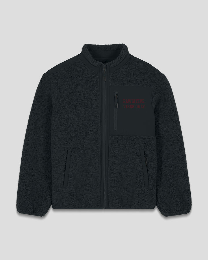 PAWSONAL TRAINER | PAWSITIVE VIBES ONLY fleece sherpa jacket