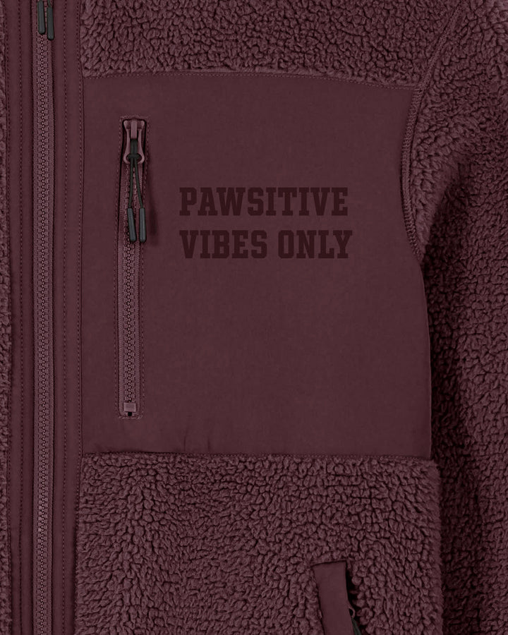 PAWSONAL TRAINER | PAWSITIVE VIBES ONLY fleece sherpa jacket