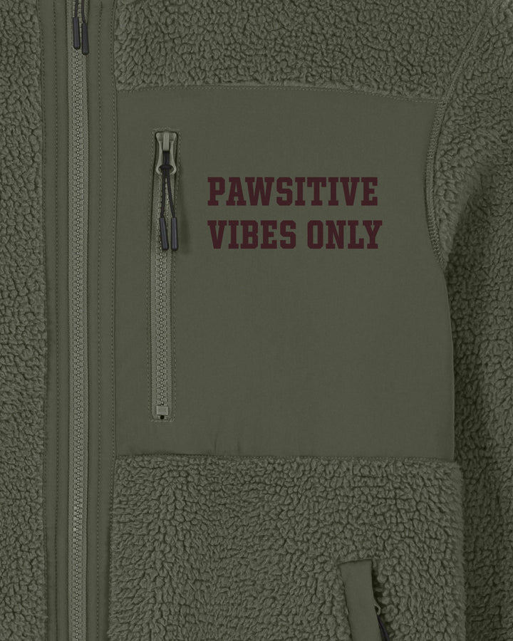 PAWSONAL TRAINER | PAWSITIVE VIBES ONLY fleece sherpa jacket