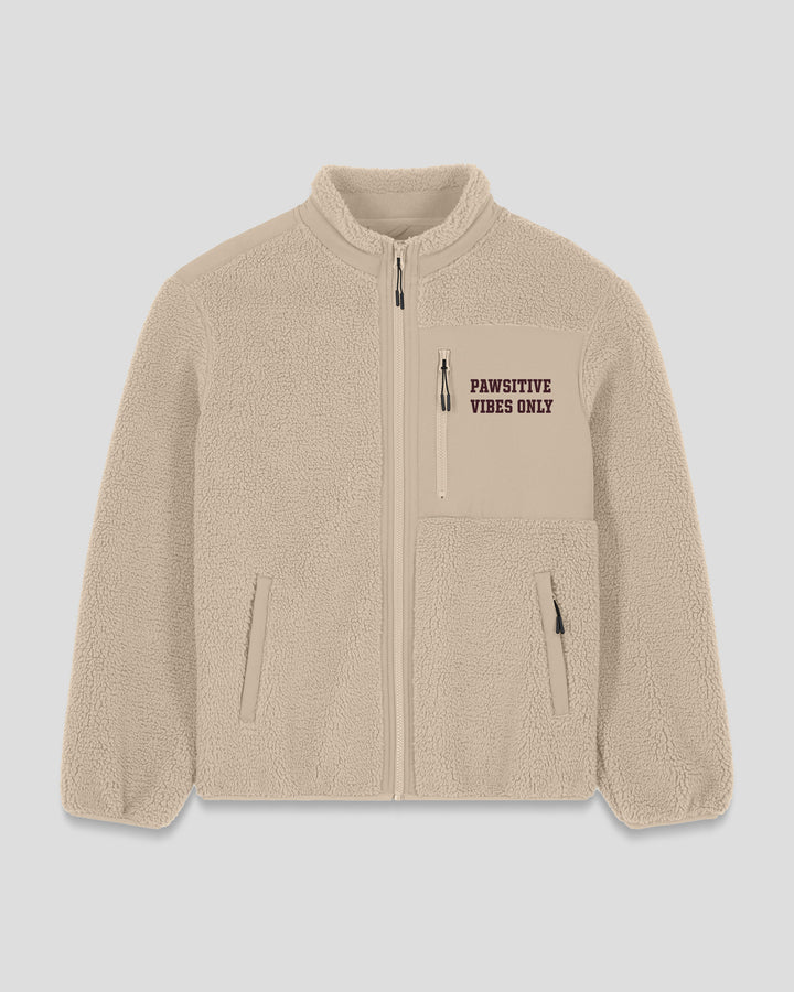 PAWSONAL TRAINER | PAWSITIVE VIBES ONLY fleece sherpa jacket