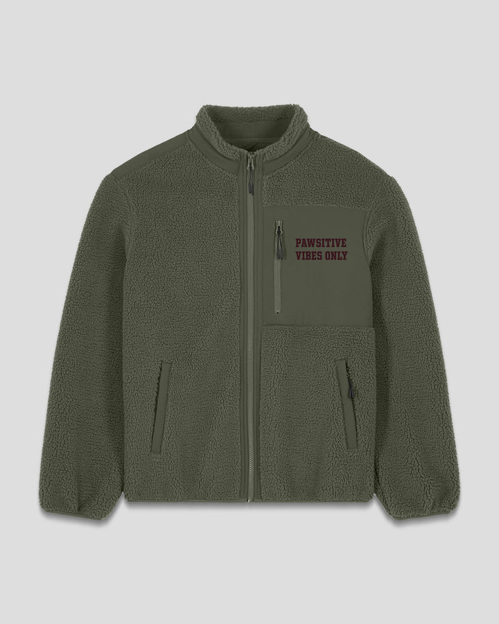 PAWSONAL TRAINER | PAWSITIVE VIBES ONLY fleece sherpa jacket