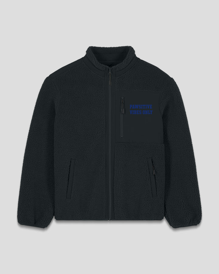 PAWSONAL TRAINER | PAWSITIVE VIBES ONLY fleece sherpa jacket