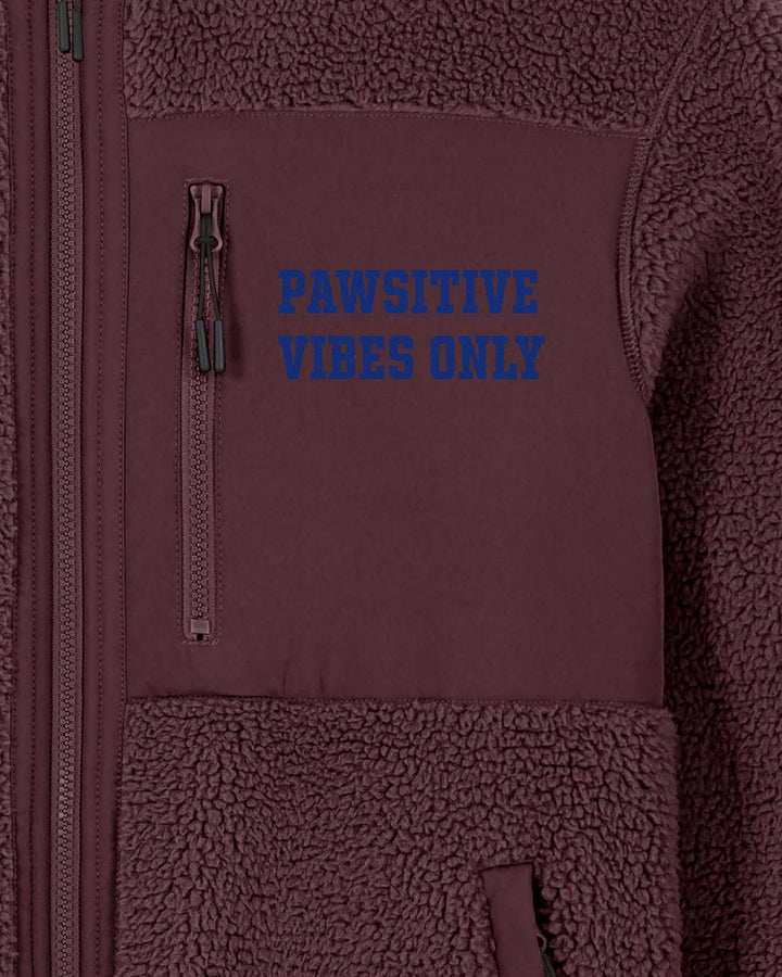 PAWSONAL TRAINER | PAWSITIVE VIBES ONLY fleece sherpa jacket