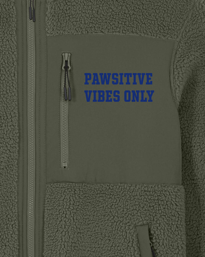 PAWSONAL TRAINER | PAWSITIVE VIBES ONLY fleece sherpa jacket