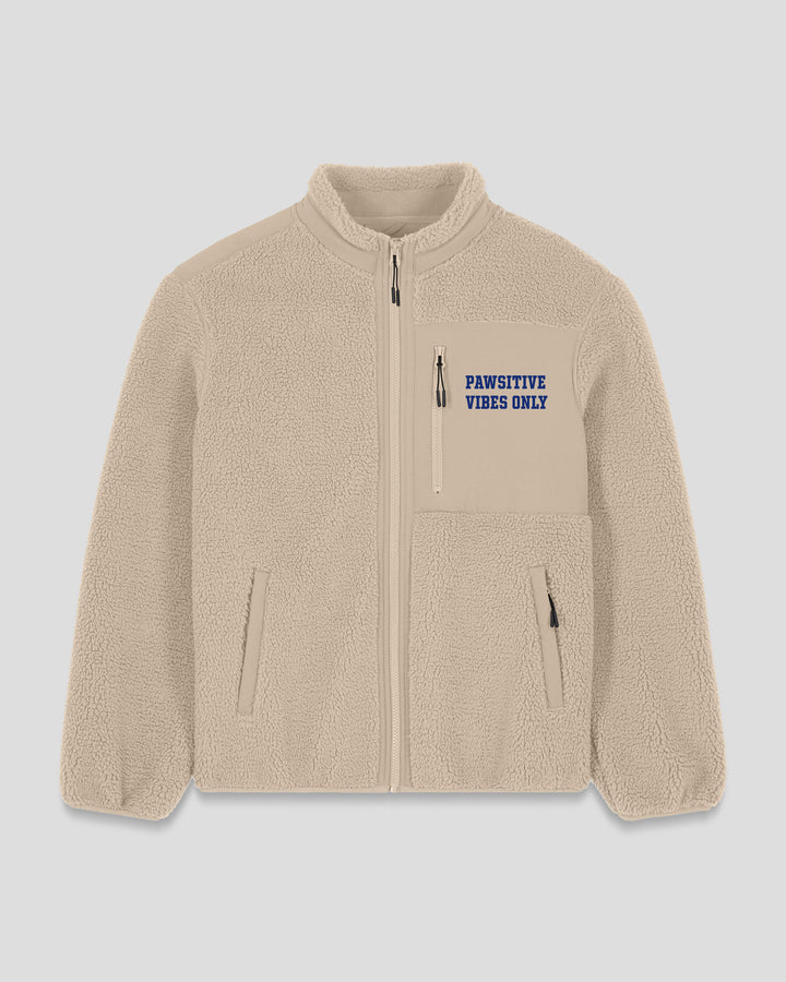 PAWSONAL TRAINER | PAWSITIVE VIBES ONLY fleece sherpa jacket
