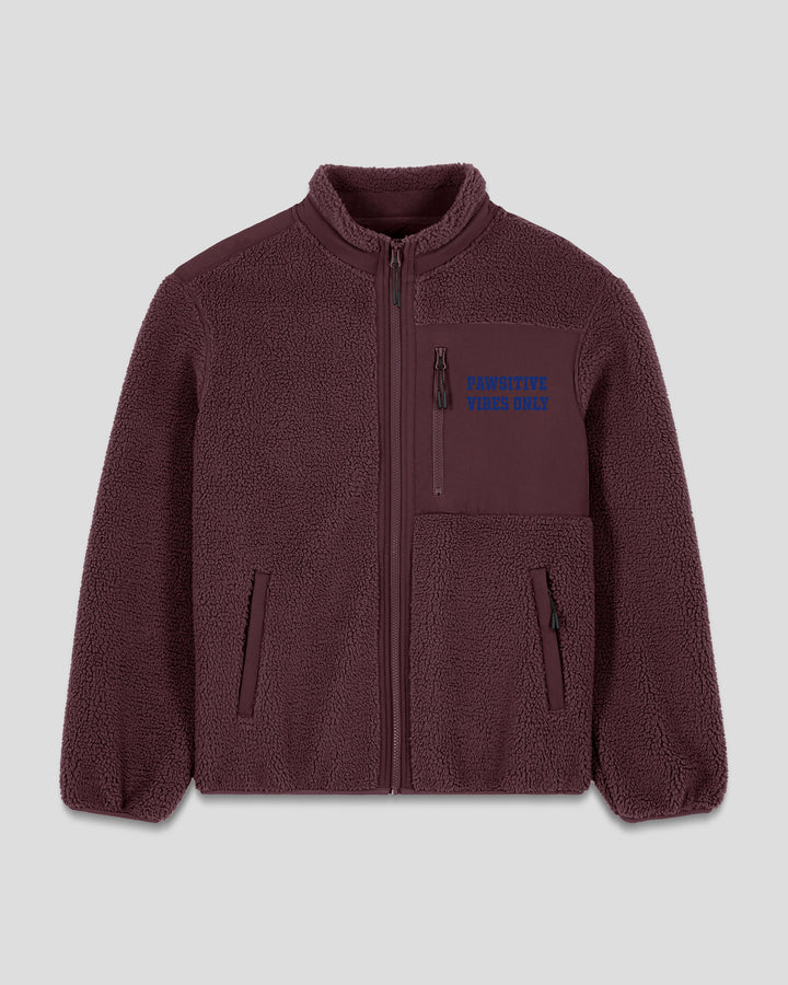 PAWSONAL TRAINER | PAWSITIVE VIBES ONLY fleece sherpa jacket