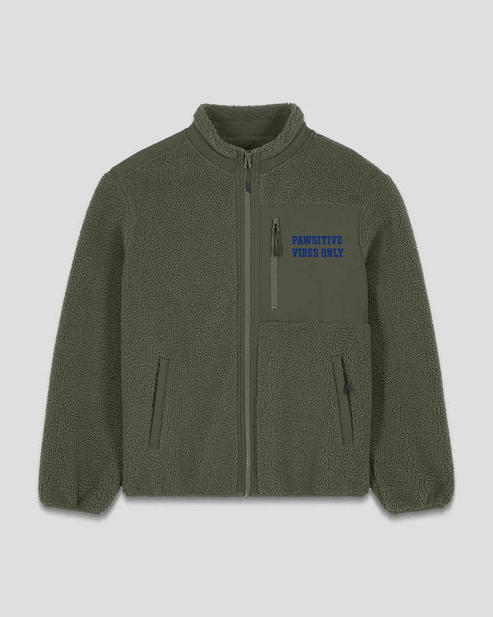 PAWSONAL TRAINER | PAWSITIVE VIBES ONLY fleece sherpa jacket