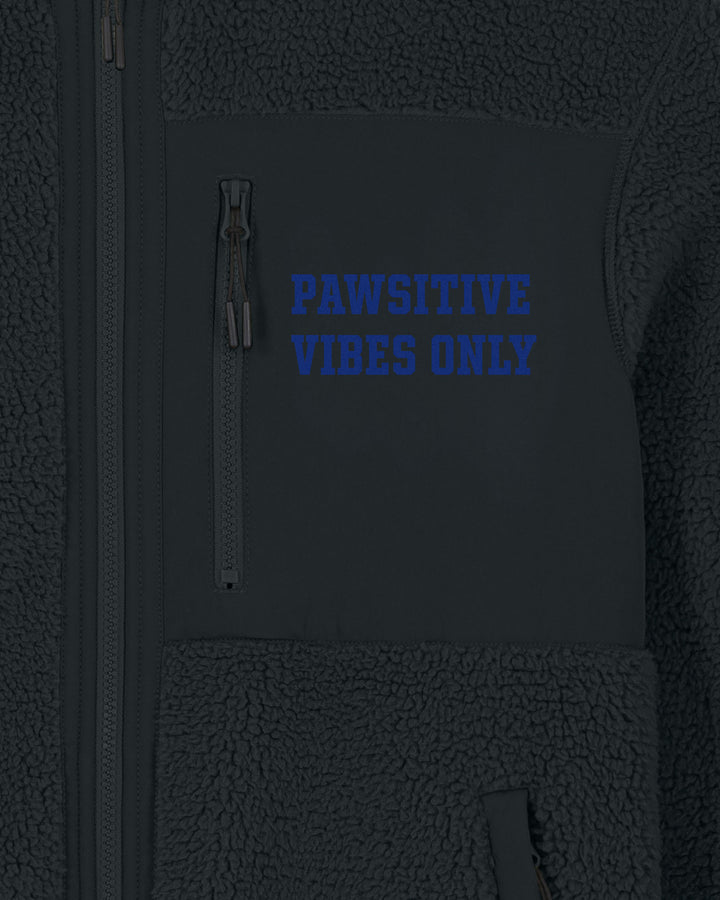 PAWSONAL TRAINER | PAWSITIVE VIBES ONLY fleece sherpa jacket
