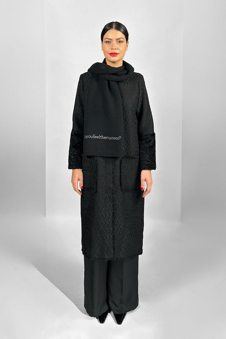 CAN YOU FEEL THE CURRENT pure cashmere scarf