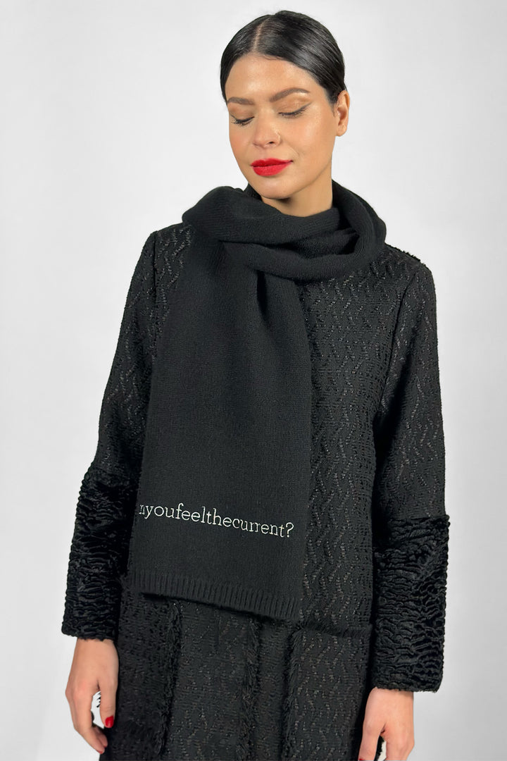 CAN YOU FEEL THE CURRENT pure cashmere scarf