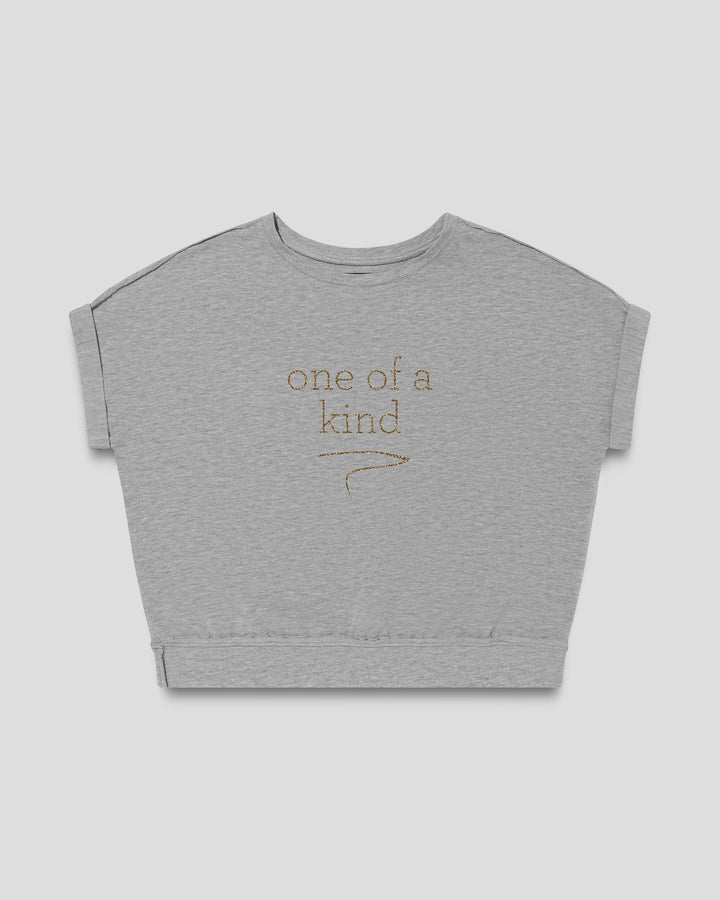ONE OF A KIND. fitted smart-tee by vol(t)age with gold glitter lettering