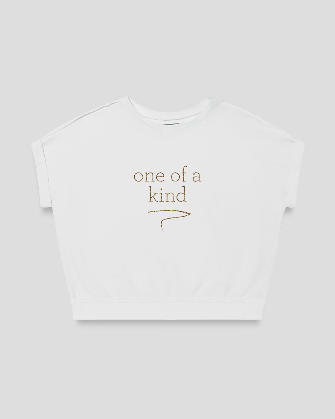 ONE OF A KIND. fitted smart-tee by vol(t)age with gold glitter lettering
