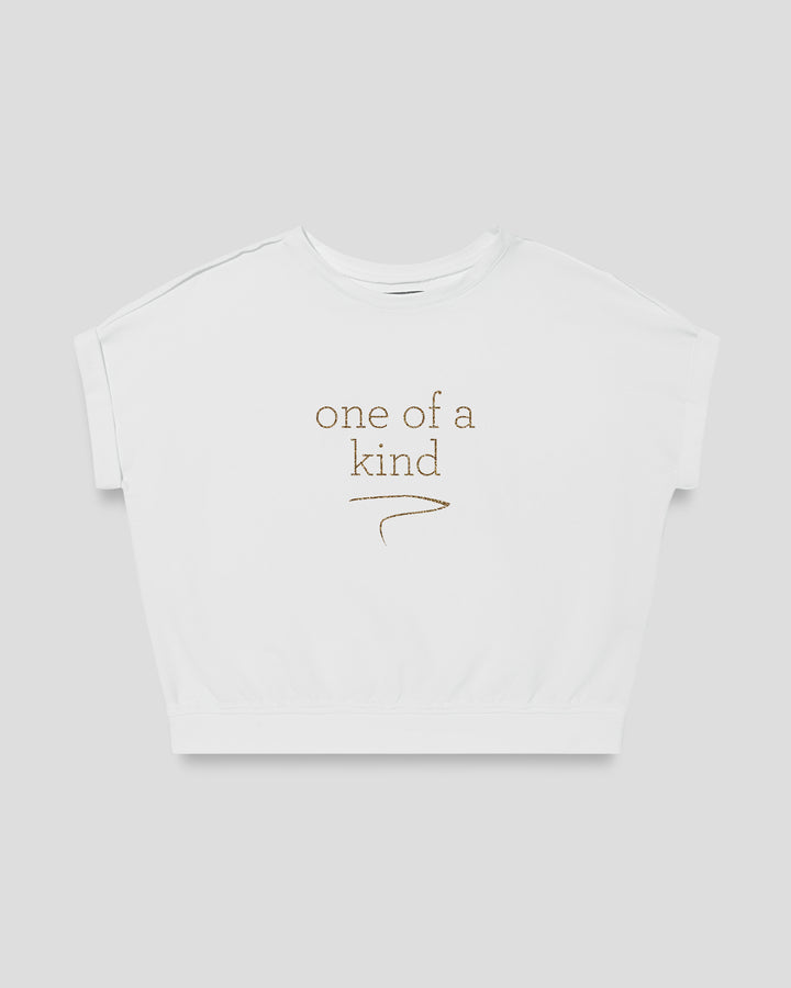 ONE OF A KIND. fitted smart-tee by vol(t)age with gold glitter lettering