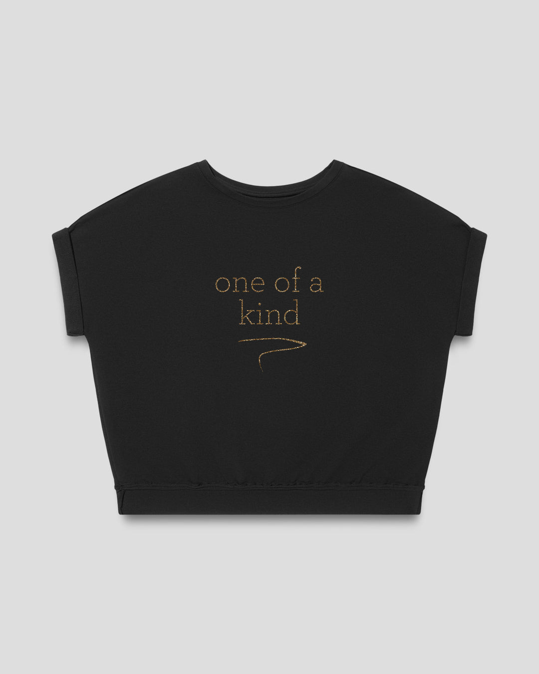 ONE OF A KIND. fitted smart-tee by vol(t)age with gold glitter lettering