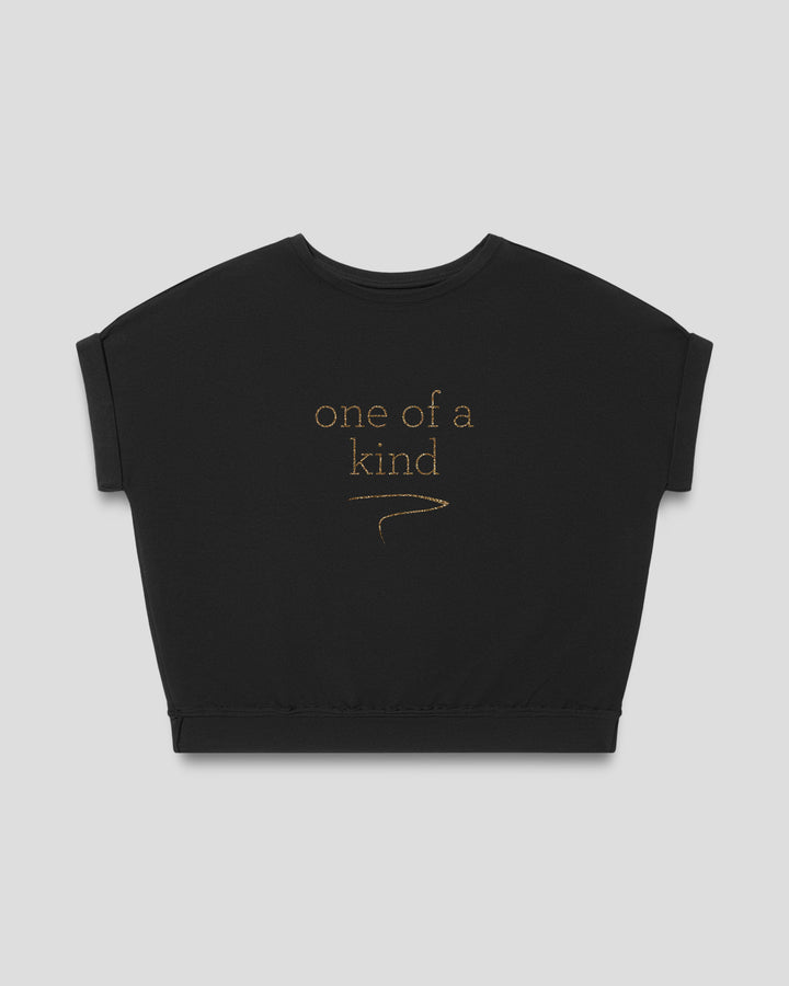 ONE OF A KIND. fitted smart-tee by vol(t)age with gold glitter lettering
