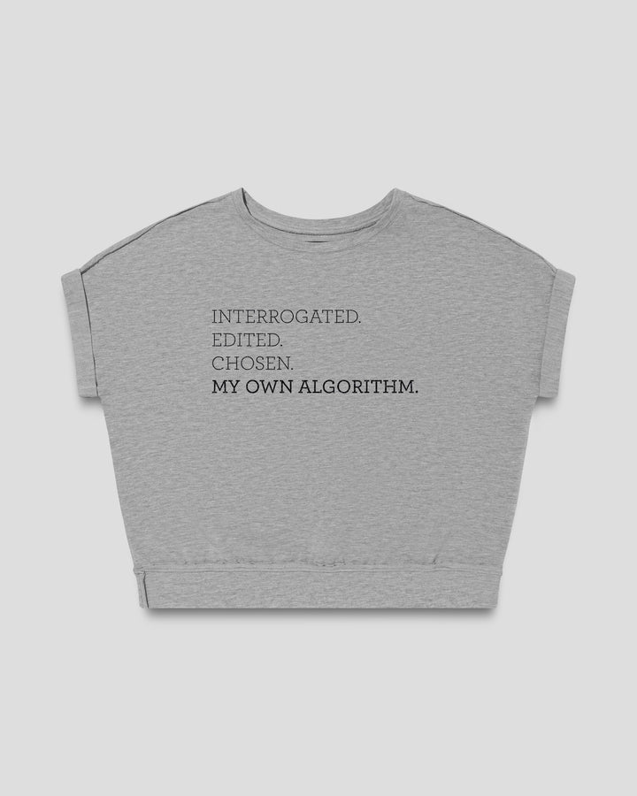 MY OWN ALGORITHM. fitted smart-tee by vol(t)age with black flock lettering