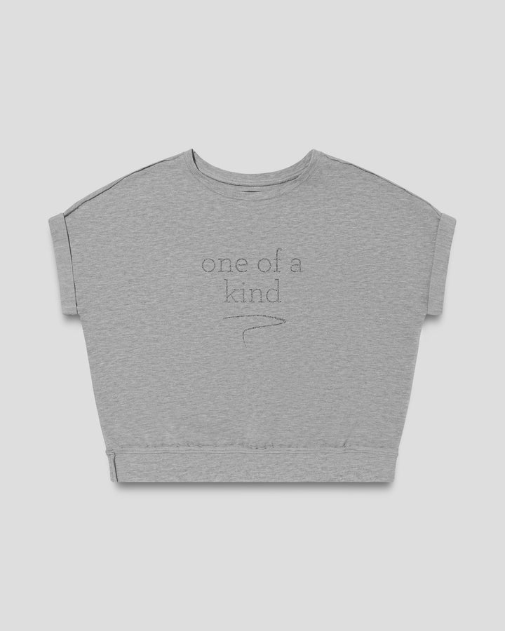 ONE OF A KIND. fitted smart-tee by vol(t)age with silver glitter lettering