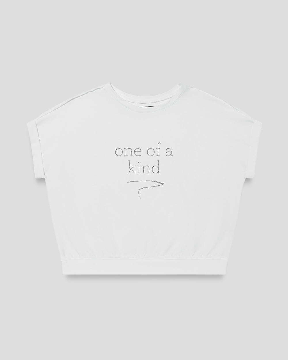 ONE OF A KIND. fitted smart-tee by vol(t)age with silver glitter lettering