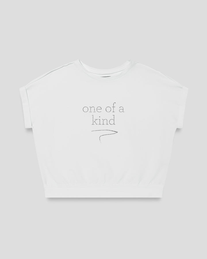 ONE OF A KIND. fitted smart-tee by vol(t)age with silver glitter lettering