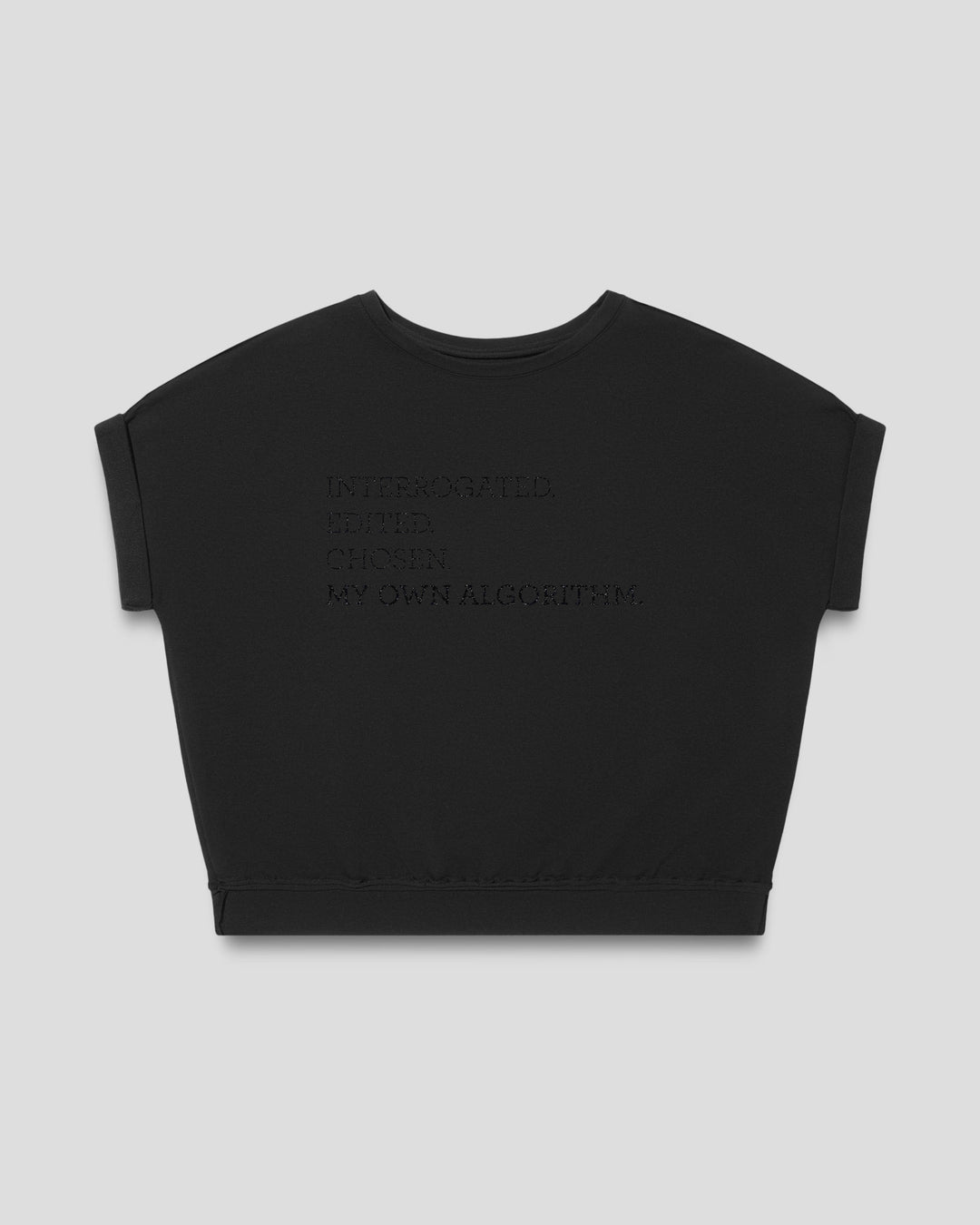 MY OWN ALGORITHM. fitted smart-tee by vol(t)age with black flock lettering