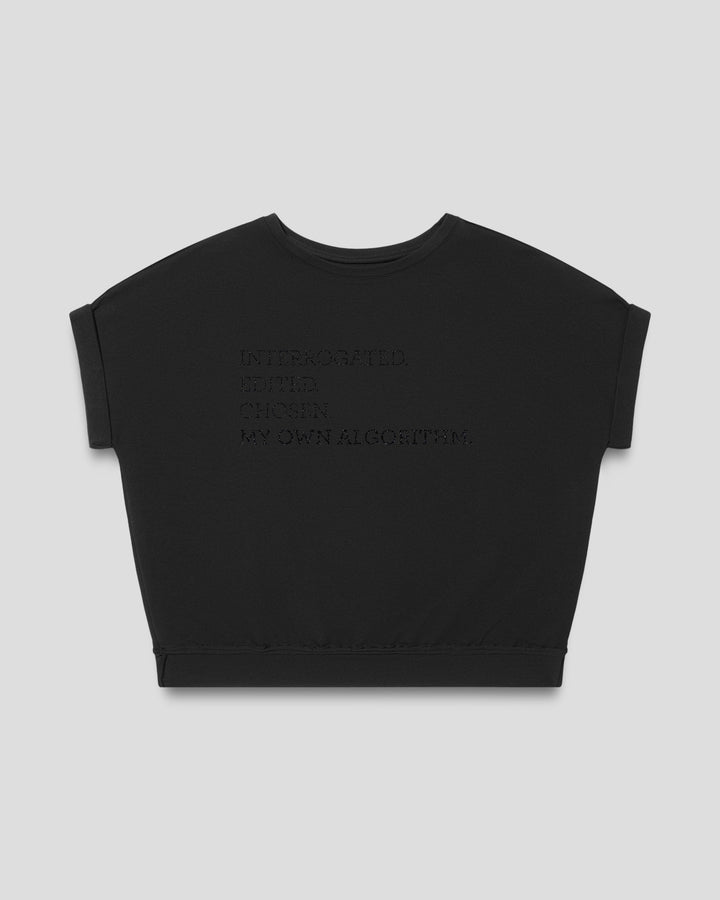 MY OWN ALGORITHM. fitted smart-tee by vol(t)age with black flock lettering