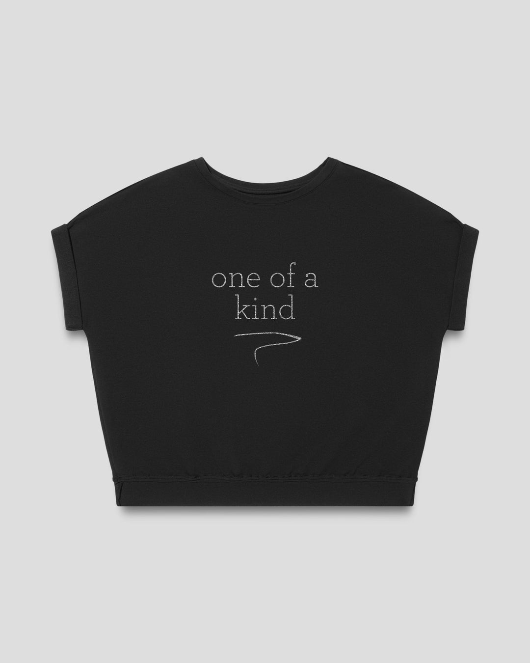 ONE OF A KIND. fitted smart-tee by vol(t)age with silver glitter lettering
