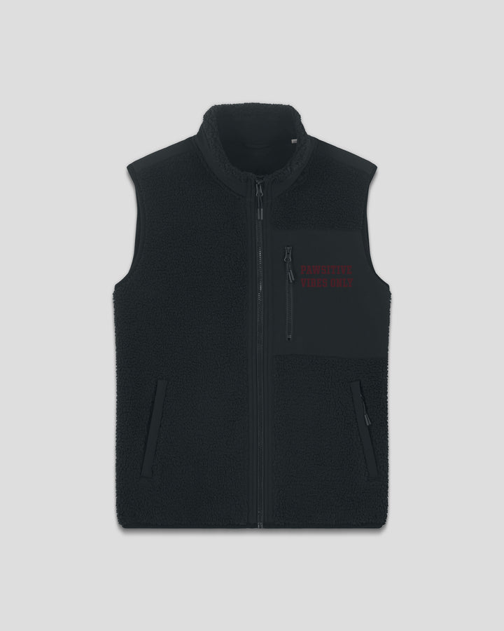 PAWSONAL TRAINER | PAWSITIVE VIBES ONLY fleece sherpa vest