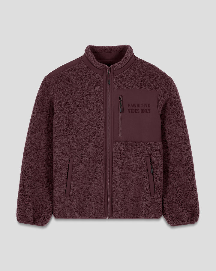 PAWSONAL TRAINER | PAWSITIVE VIBES ONLY fleece sherpa jacket