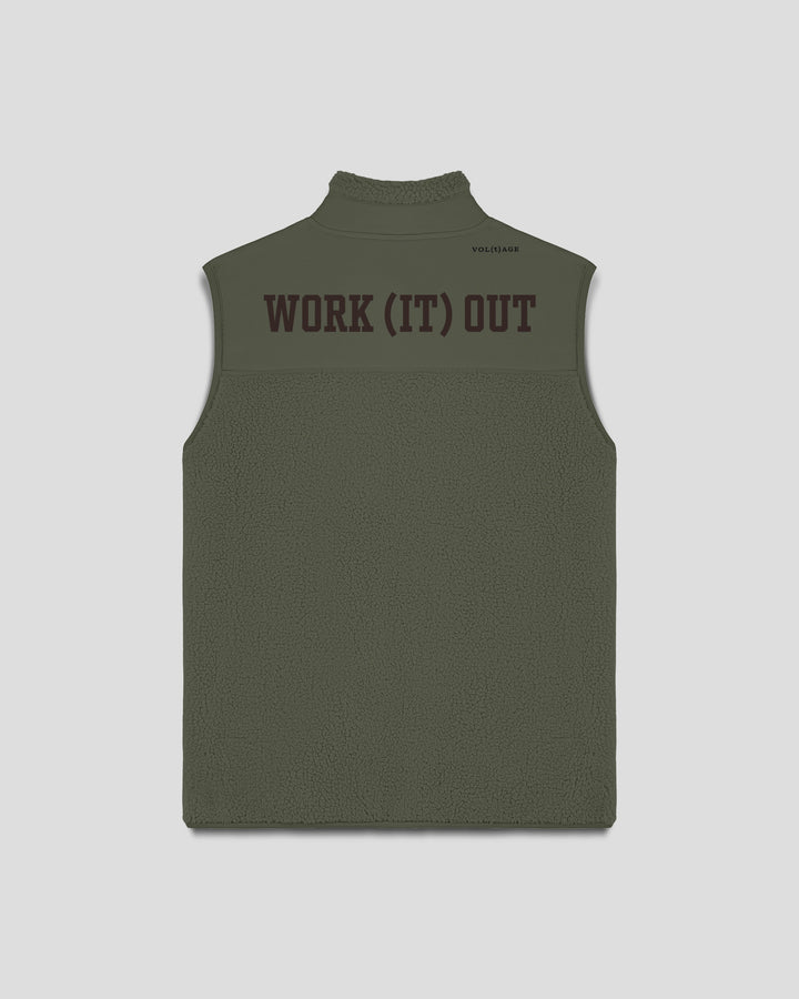 WORK (IT) OUT| FIELD TEST(ED) fleece sherpa vest
