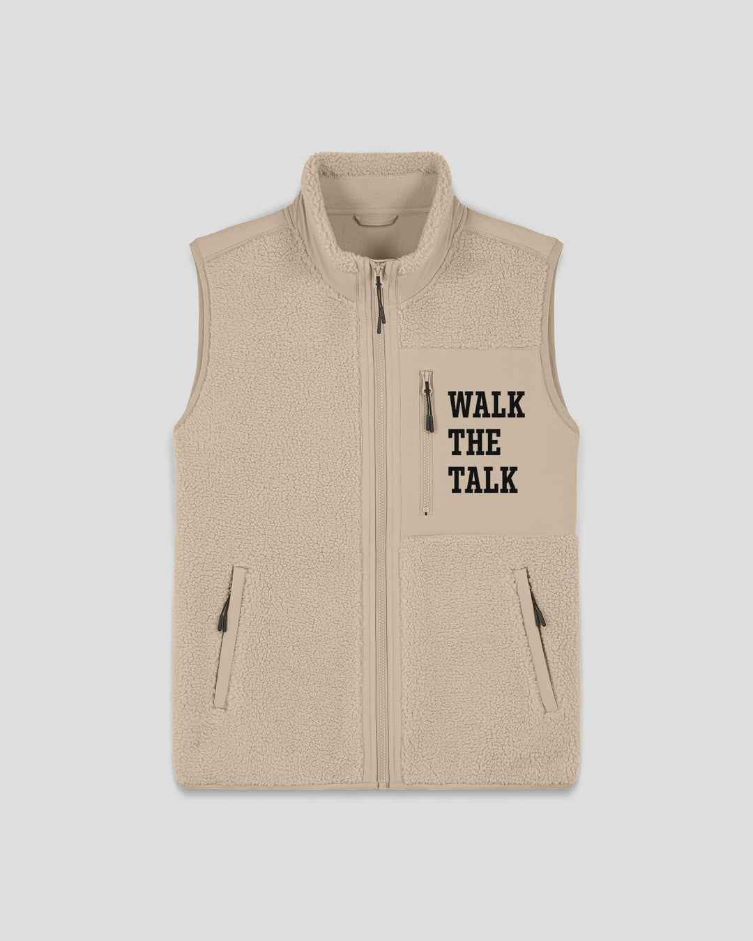 BACK ON TRACK|WALK THE TALK fleece sherpa vest