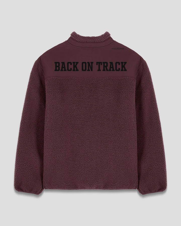 BACK ON TRACK|WALK THE TALK fleece sherpa jacket