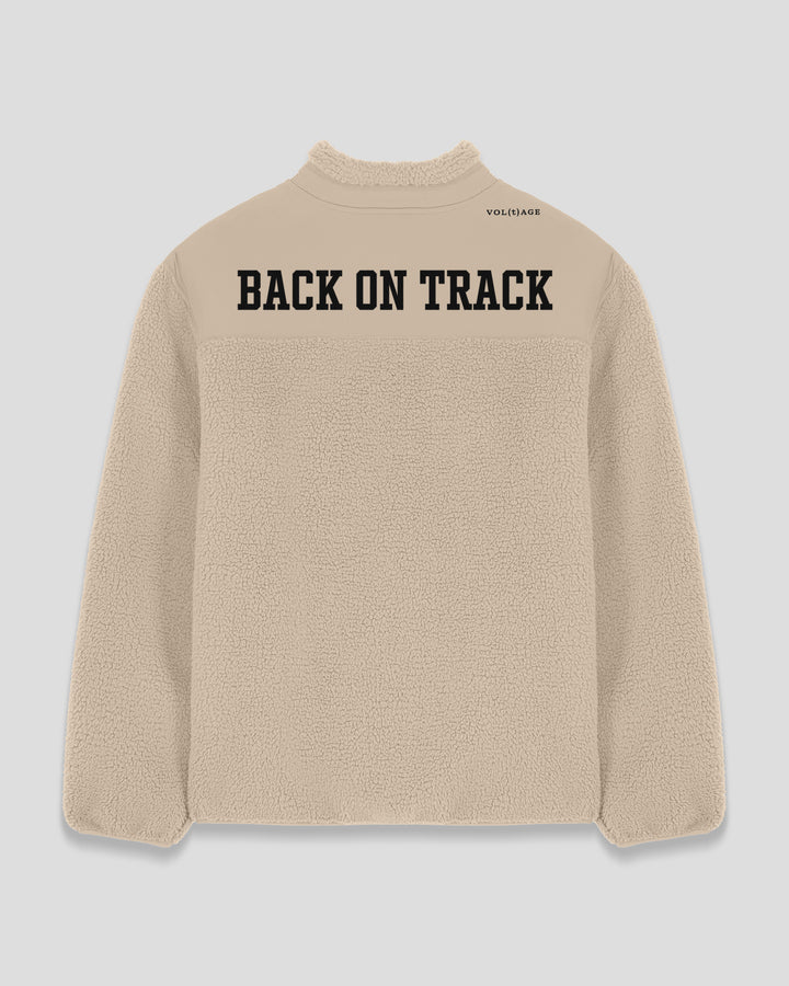 BACK ON TRACK|WALK THE TALK fleece sherpa jacket