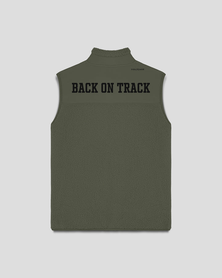 BACK ON TRACK|WALK THE TALK fleece sherpa vest