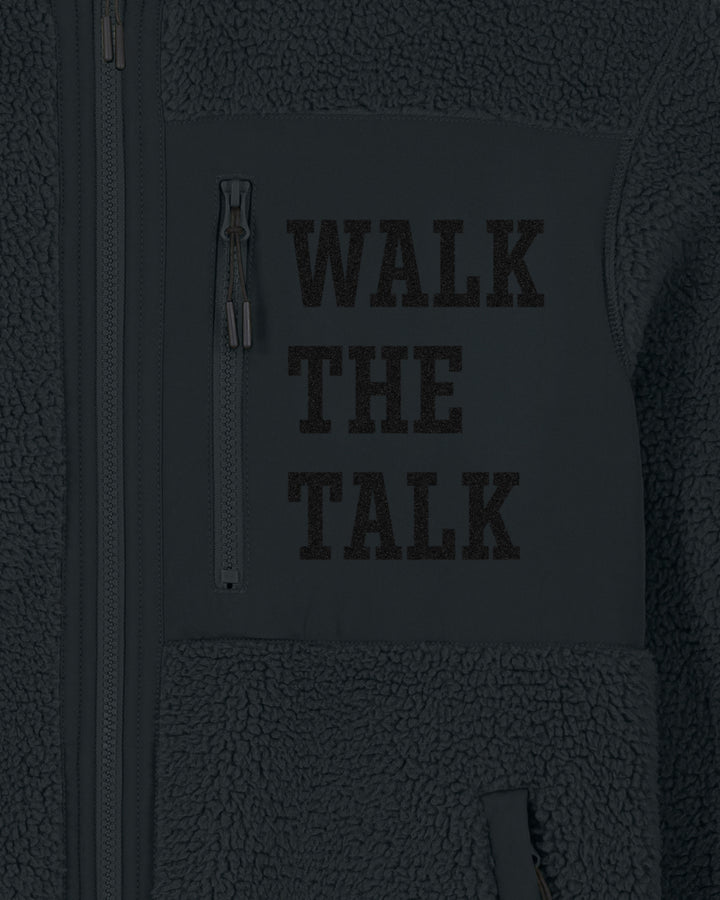 BACK ON TRACK|WALK THE TALK fleece sherpa jacket