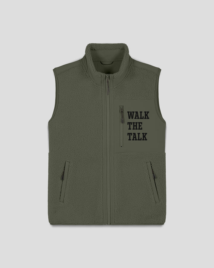 BACK ON TRACK|WALK THE TALK fleece sherpa vest