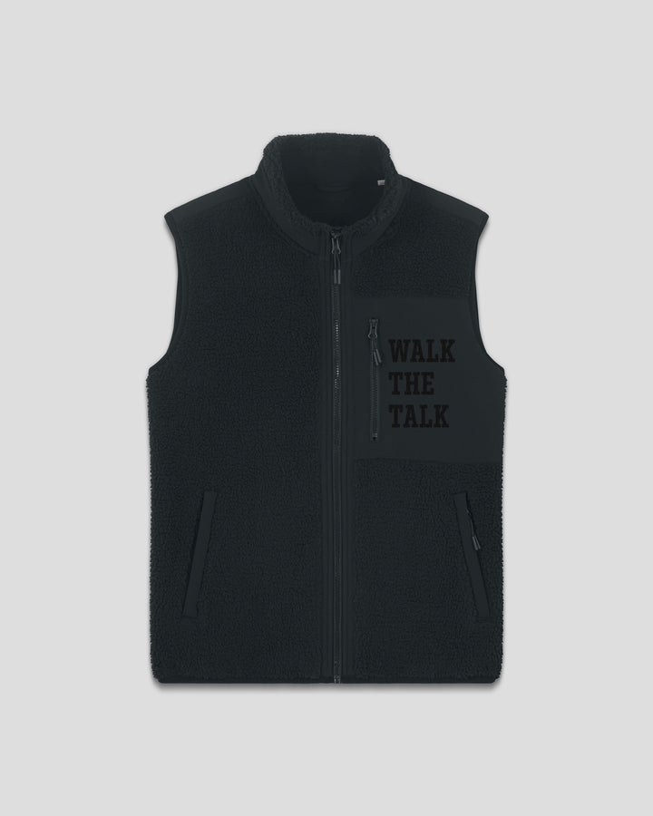 BACK ON TRACK|WALK THE TALK fleece sherpa vest