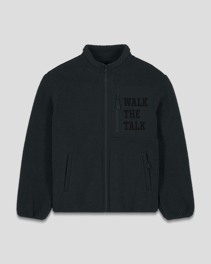 BACK ON TRACK|WALK THE TALK fleece sherpa jacket