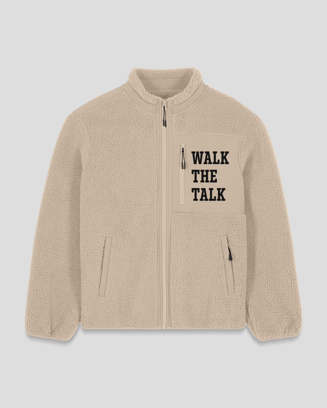 BACK ON TRACK|WALK THE TALK fleece sherpa jacket
