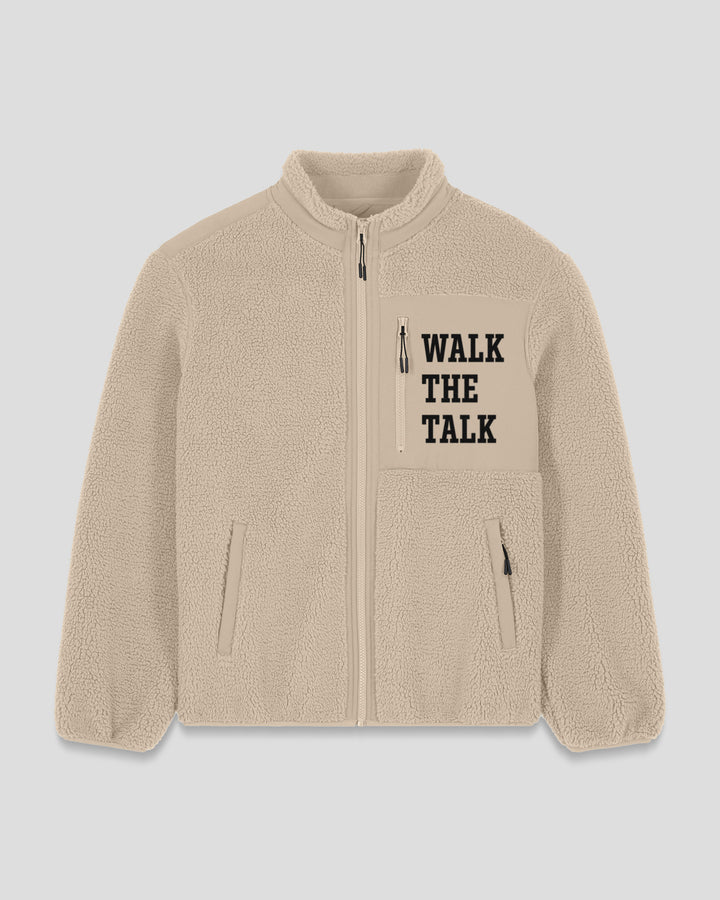 BACK ON TRACK|WALK THE TALK fleece sherpa jacket