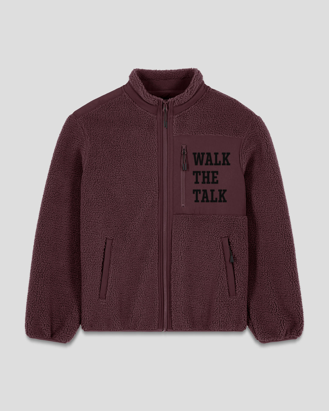 BACK ON TRACK|WALK THE TALK fleece sherpa jacket