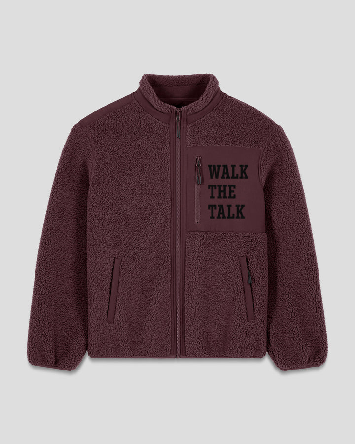 BACK ON TRACK|WALK THE TALK fleece sherpa jacket