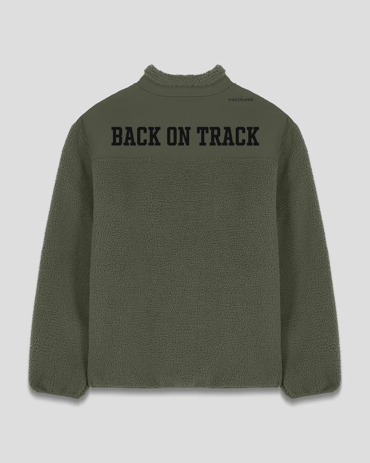 BACK ON TRACK|WALK THE TALK fleece sherpa jacket