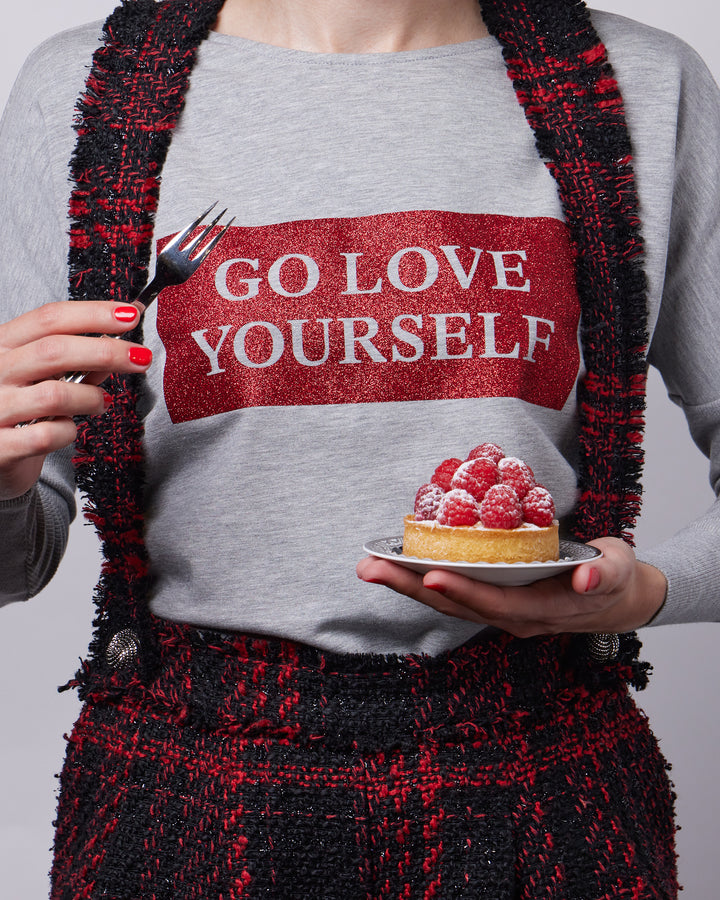 GO LOVE YOURSELF fitted smart-shirt