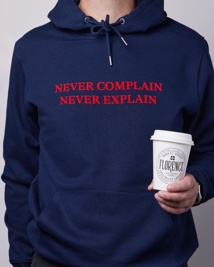 NEVER COMPLAIN NEVER EXPLAIN